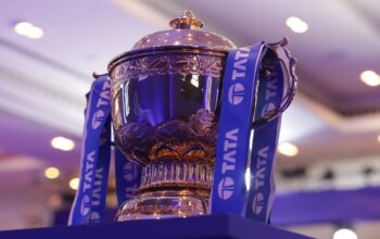 IPL Trophy during day one of the TATA Indian Premier League Player Auction held at the ITC Gardenia hotel in Bengaluru on the 12th February 2022
